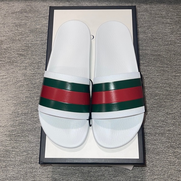Nwt Gucci Mens Signature Stripe Slide 